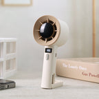 Portable Handheld Fan with LCD Display Rechargeable 3-Speed Adjustable Stand