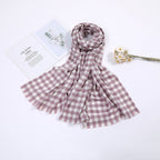 Women's Checked Scarf Soft Lightweight Black and White Cozy Wrap Shawl