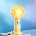 Portable USB Hand Fan with LED Lights Flexible Tilt Lightweight Personal Cooling Device