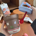 Cheerful Insulated Thermos With Practical Handle Lightweight Plastic Kettle For Women