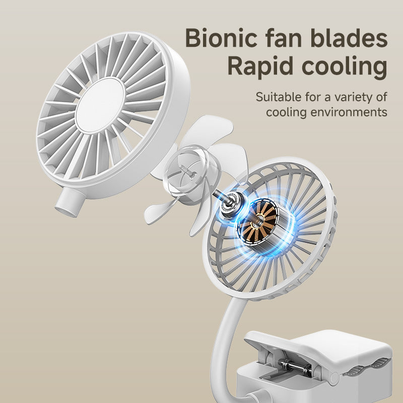Portable USB Fan with Clamp Mount Lightweight Quiet Personal Cooling for Desk Car Office