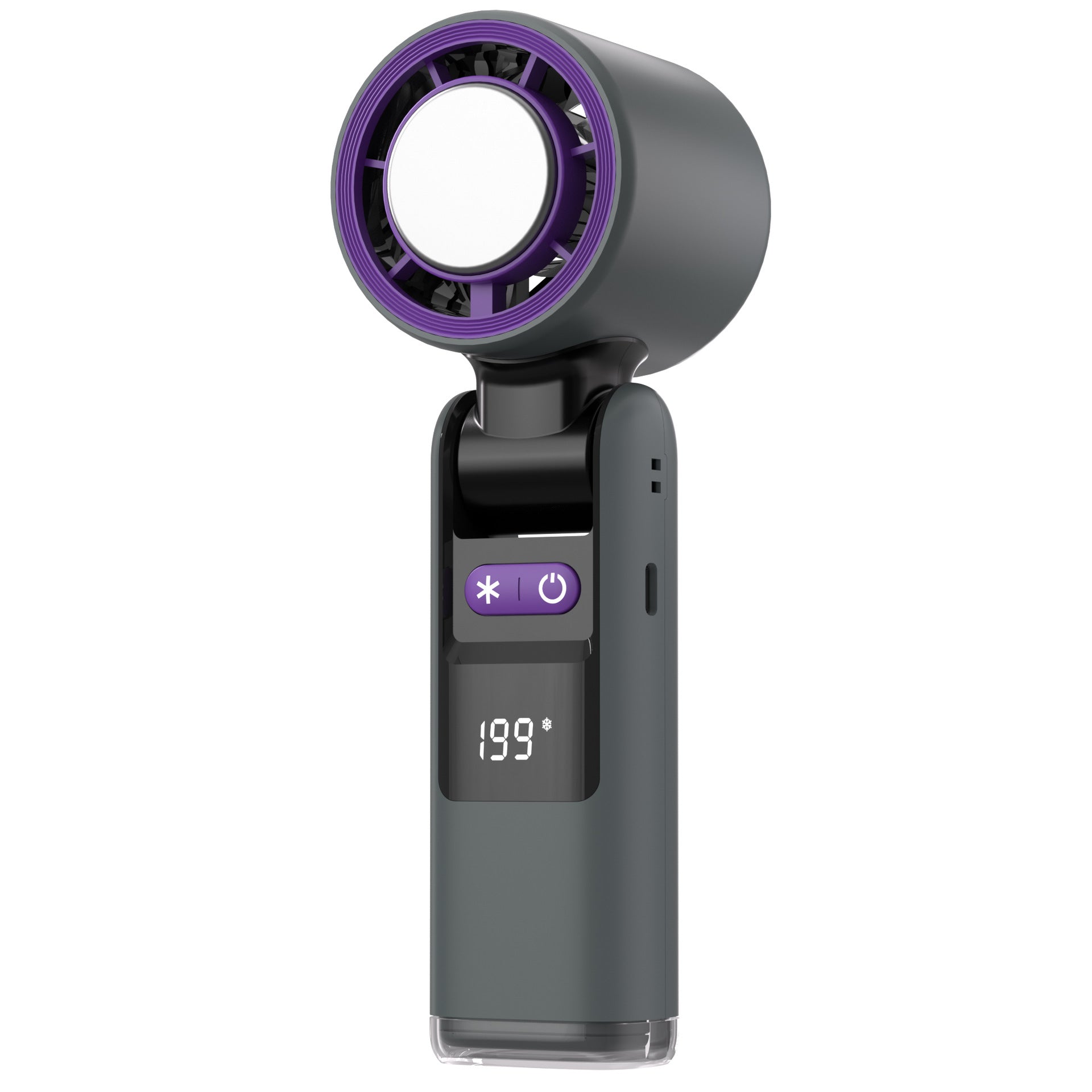 High-Efficiency Handheld Cooling Fan with Digital Display Portable Rechargeable Battery Powered