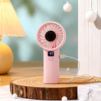 Portable Battery Fan with Digital Speed Display USB Rechargeable Compact Personal Fan