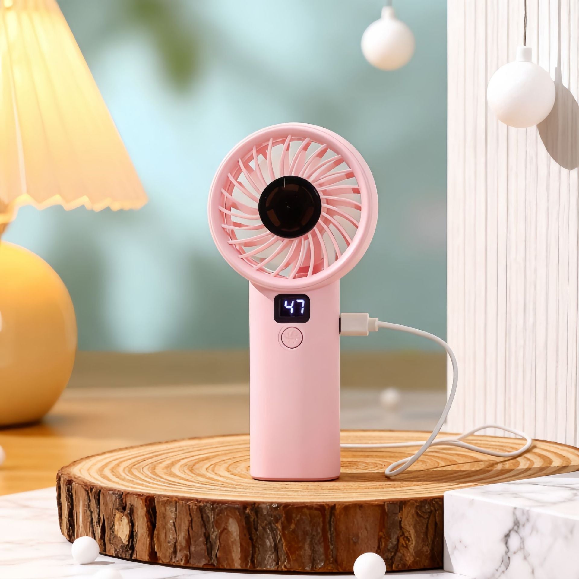 Portable Battery Fan with Digital Speed Display USB Rechargeable Compact Personal Fan
