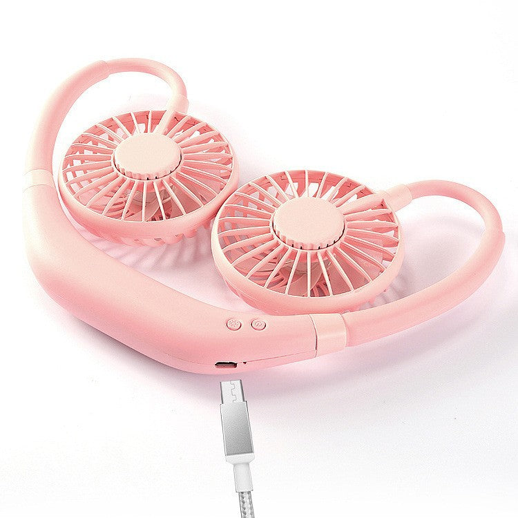 Harrow Hands-Free Portable Neck Fan Dual Adjustable Fans Rechargeable Battery