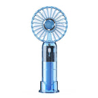 Portable USB Rechargeable Personal Fan with Multiple Speeds and LED Light Compact Handheld Fan for Women
