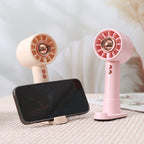 Portable Handheld Fan with Integrated Stand USB Rechargeable Compact Lightweight