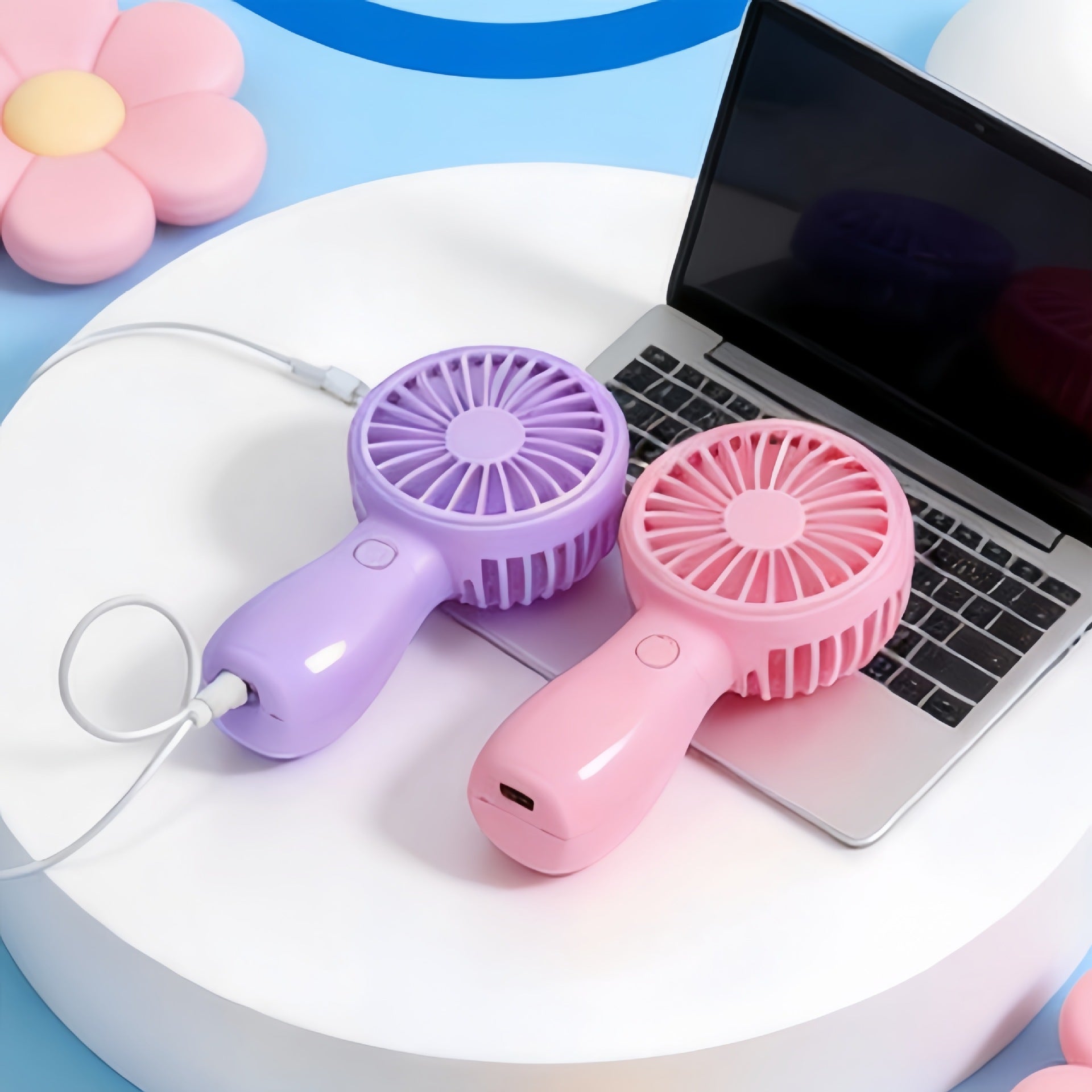 Portable Mini Fan USB Rechargeable 3-Speed Quiet Operation Compact Size