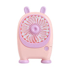 Portable Handheld Fan Rabbit Design USB Rechargeable Adjustable Speeds Lightweight for Women