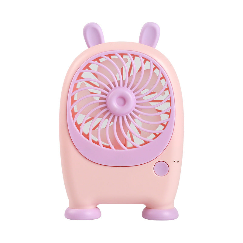 Portable Handheld Fan Rabbit Design USB Rechargeable Adjustable Speeds Lightweight for Women