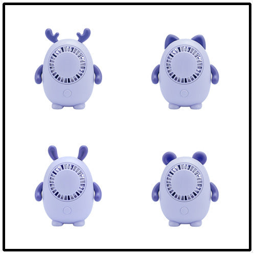Women's Portable Mini Fan USB Rechargeable Animal Design Compact Lightweight