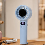 Portable Hand Fan for Women with Digital Control Ergonomic Design USB Rechargeable Compact