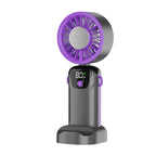 Portable Battery Fan with Digital Display Adjustable Speed Lightweight Compact