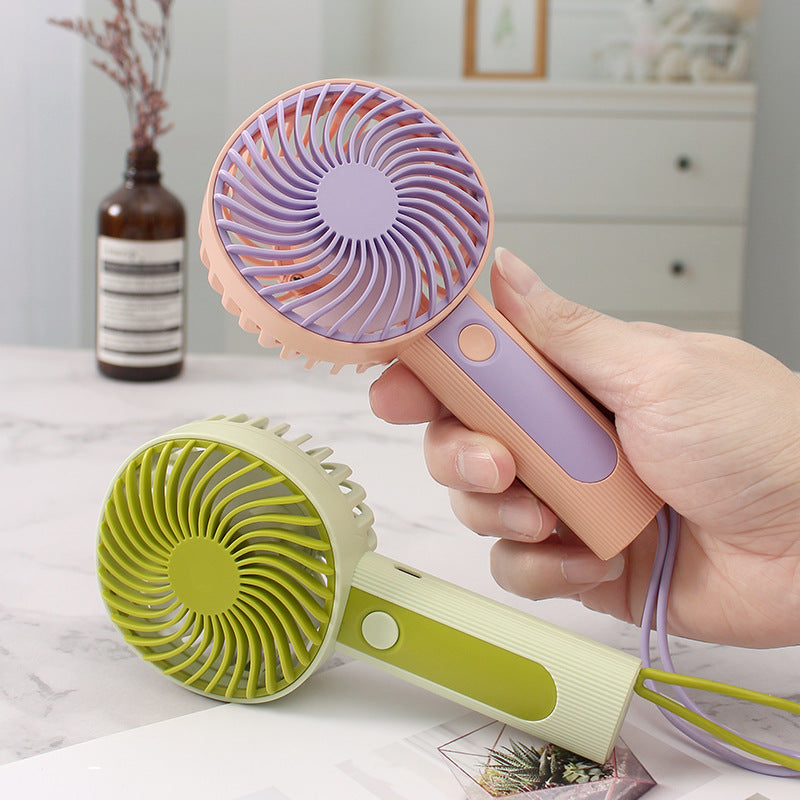 Portable Handheld Fan USB Rechargeable Ergonomic Grip Lightweight Personal Fan