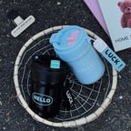 Insulated Water Bottle Unisex BPA-Free Plastic Leakproof with Carrying Strap and Click Lid