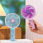 Portable Women’s Hand Fan With Flexible Tilt USB Rechargeable Heart Design