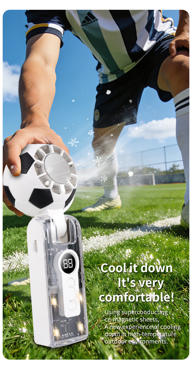 Portable Cooling Fan with Supercooled Ice-Magnetic Sheets Rechargeable Battery