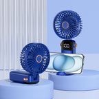 Multi-Functional Handheld Cooling Fan with Adjustable Speeds and Phone Stand Portable Rechargeable