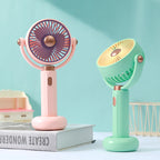Portable Handheld Fan USB Rechargeable 3-Speed Compact Lightweight with Stand