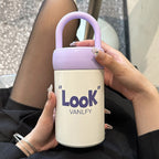 Women's Insulated Drinking Container with Carry Handle Hot and Cold Beverage Bottle