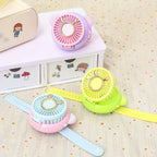 Ladies Portable Hand Fan with Integrated Mirror USB Rechargeable Cute Animal Design Lightweight