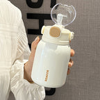 Women's Insulated Drink Container with Carrying Handle Leak-Proof Double Wall 12-Hour Temperature Retention Cute Design