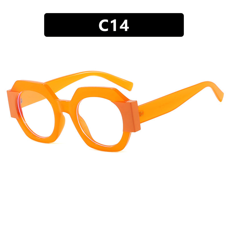 Ladies Hexagonal Sunglasses UV Protection Lightweight Fashionable Frame