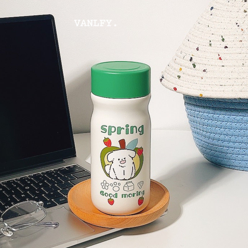 Insulated BPA-Free Plastic Water Bottle for Women with Animal Design Leak-Proof Cap