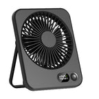 Portable USB Fan Compact Quiet Operation Adjustable Speed Battery Indicator