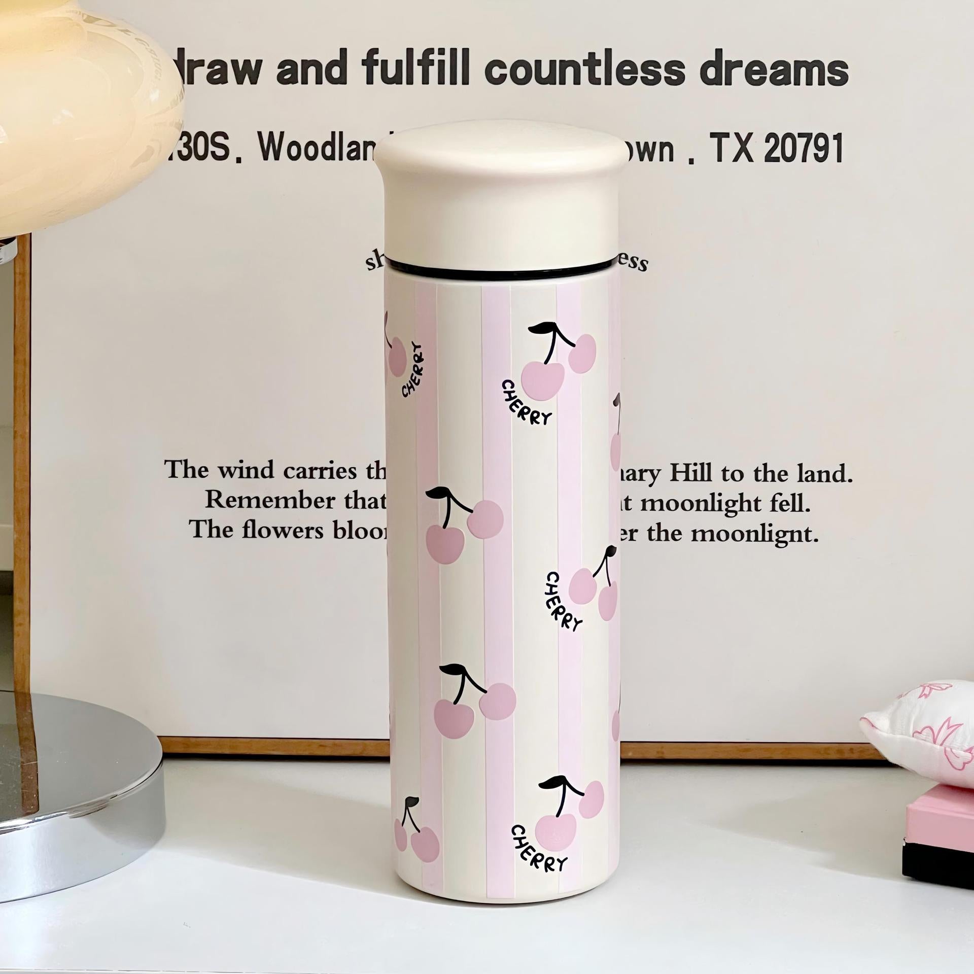 Women’s Insulated Coffee Thermos Lightweight Leak-Proof Travel Mug with Playful Design