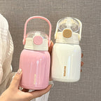 Women's Insulated Drink Container with Carrying Handle Leak-Proof Double Wall 12-Hour Temperature Retention Cute Design