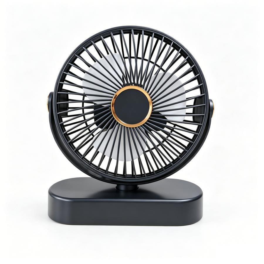 Ladies Table Fan Elegant Design Gold Accent Quiet Operation