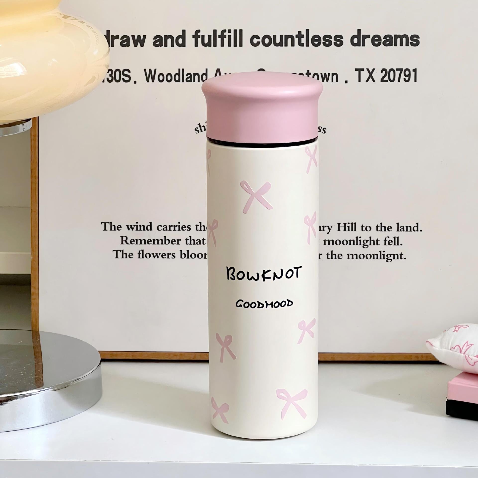 Women’s Insulated Coffee Thermos Lightweight Leak-Proof Travel Mug with Playful Design