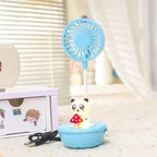 USB Desk Fan with Colorful LED Light Portable Quiet Table Fan for Women Adjustable Tilt