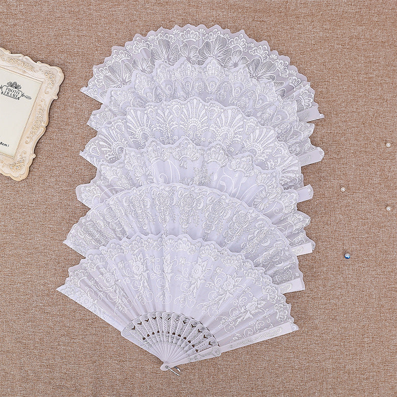 Ladies Elegant Lace Fan Lightweight Durable Stylish Accessory for Weddings and Parties