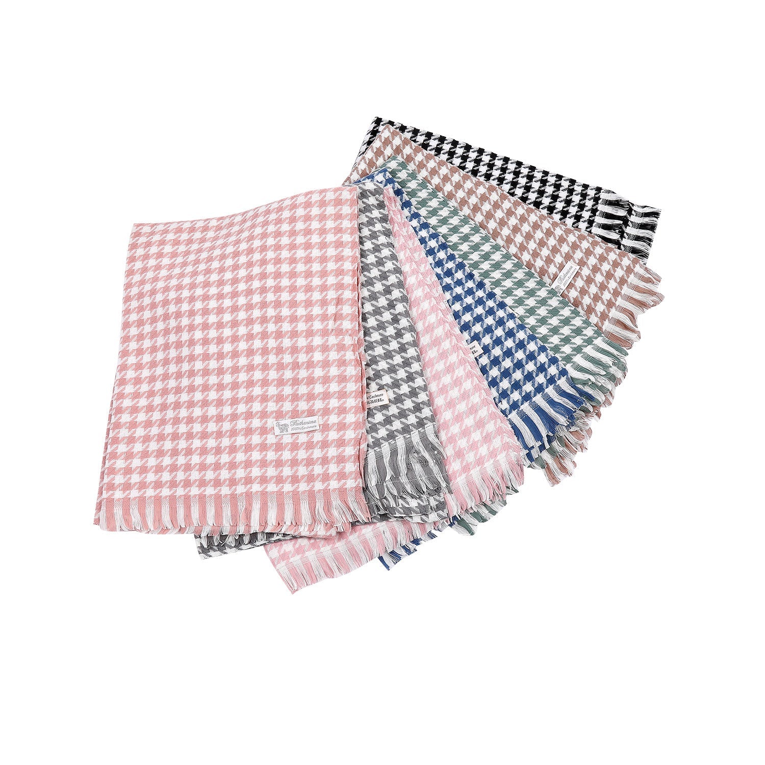 Ladies Scarf Houndstooth Pattern Soft Breathable Fabric Elegant Accessory
