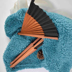Ladies Fan High-Quality Paper with Wooden Frame Elegant Compact Handheld Accessory