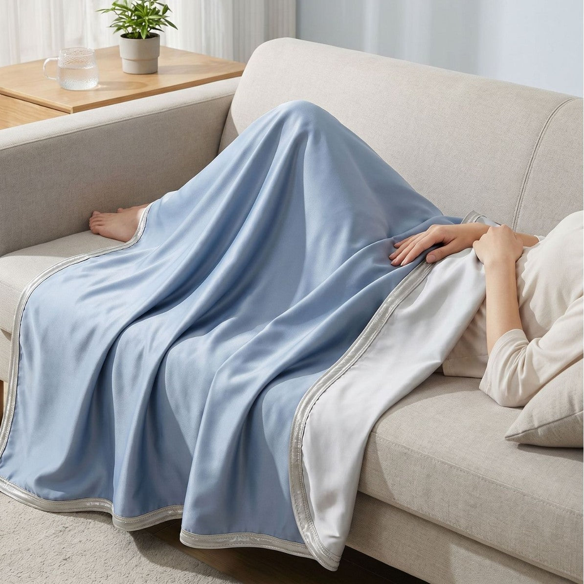 Brehn Ladies Premium Travel Blanket Lightweight Soft Portable with Carry Strap