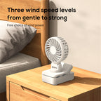 Portable Mini Clip Fan USB Rechargeable Quiet Compact Personal Cooling Fan