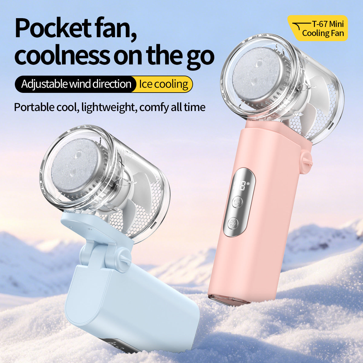 Women's Portable Multifunction Mini Fan Foldable Ice Cooling Handheld Fan