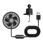 Portable Clip-On USB Desk Fan Adjustable Speed 360-Degree Rotation Quiet Operation