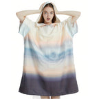 Women’s Colorful Hooded Bath Tunnel Lightweight Quick-Dry Cover-Up for Beach Pool Home