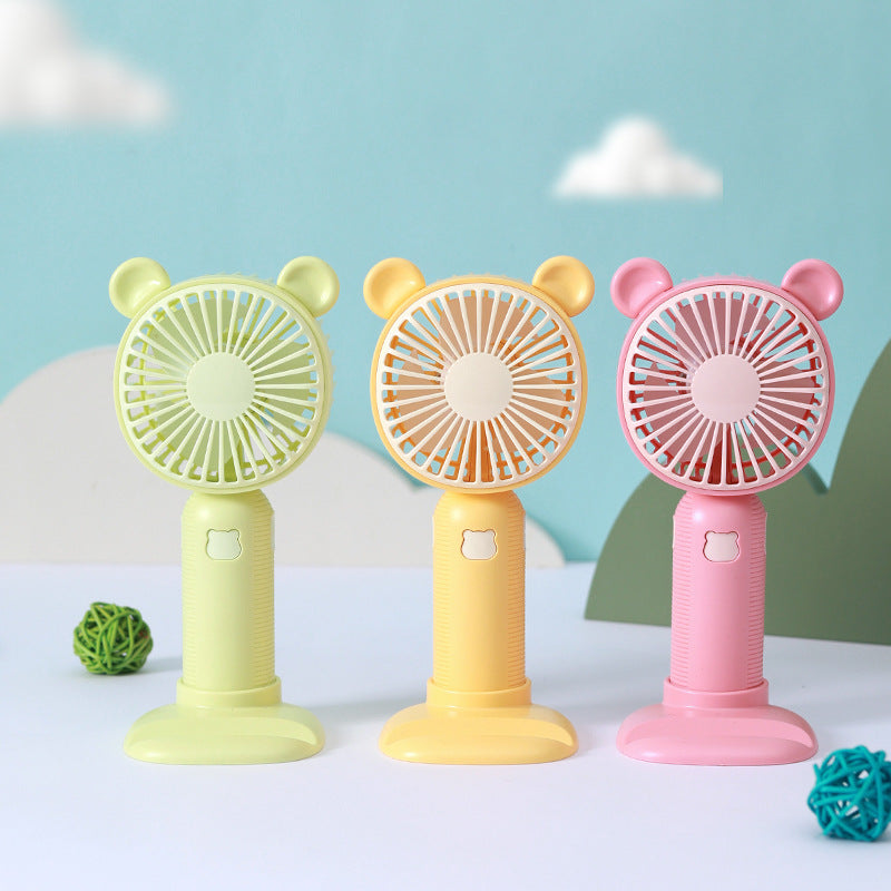 Portable USB Desk Fan with Animal Ears Quiet Compact Lightweight