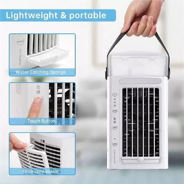 Micro Desktop Evaporative Cooler USB Powered with Replaceable Activated Carbon Cooling Pad Unisex One Size