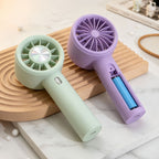 Women Portable Hand Fan with Variable Speed Control USB Rechargeable Lightweight Compact