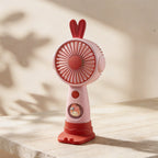 Mini Handheld Fan USB Rechargeable Cute Bunny Design Portable Personal Fan