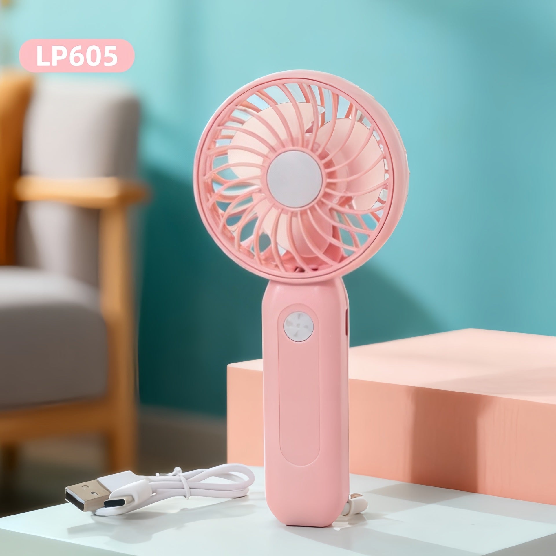 Portable USB Table Fan With Powerful Battery, Flexible Adjustable Design, Quiet Operation