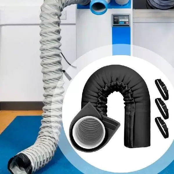 Thermal Insulating Exhaust Hose Sleeve with Elastic Cuff and Adjustable Straps for Portable AC and Dryer
