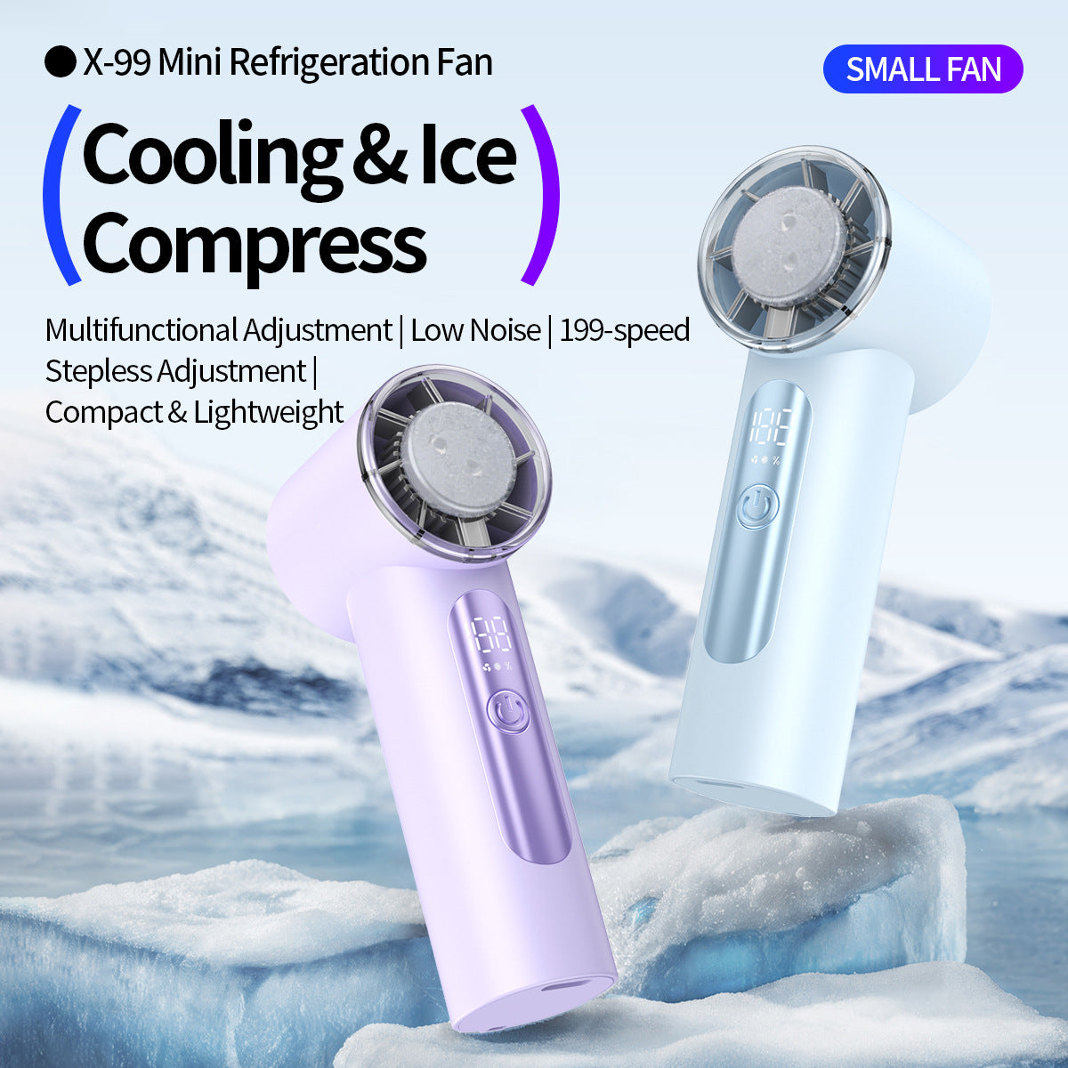 Portable High-Performance Cooling Fan with Smart Control and LED Display for Women
