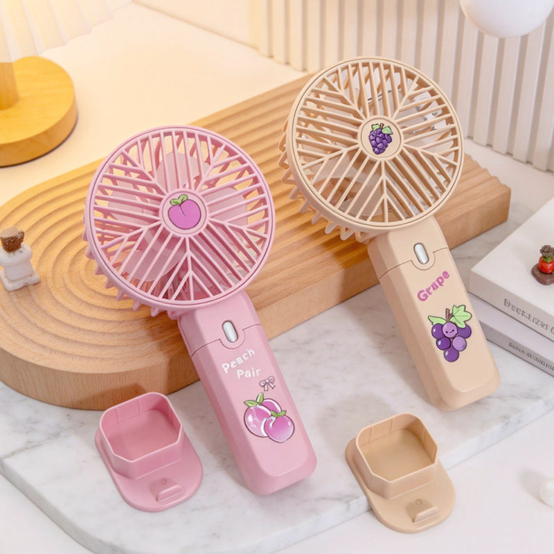 Portable USB Desk Fan With Built-In Battery Rechargeable Quiet Small Adjustable Blades